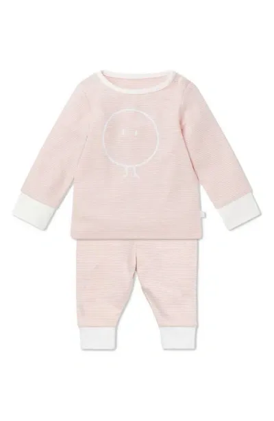 Mori Kids' Snoozy Fitted Two-piece Graphic Pajamas In Blush Stripe