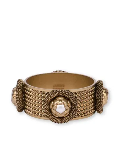 Moschino 3d-detailing Slip-on Bracelet In Gold