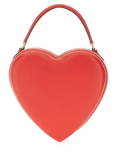 Moschino Heart-shaped Leather Tote Bag In Red