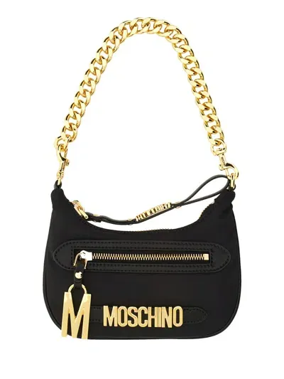 Moschino Mini Bag With Logo Writing In Black