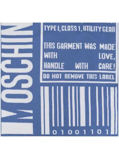 Moschino Barcode Scarf In Blue