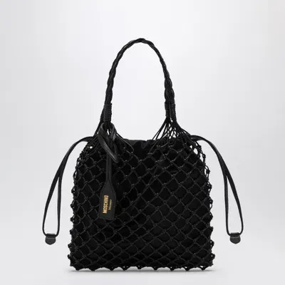 Moschino Basket Net Nappa Bag In Black