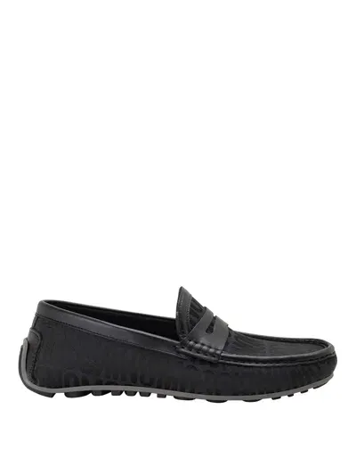 Moschino Bi-material Loafer In Negro