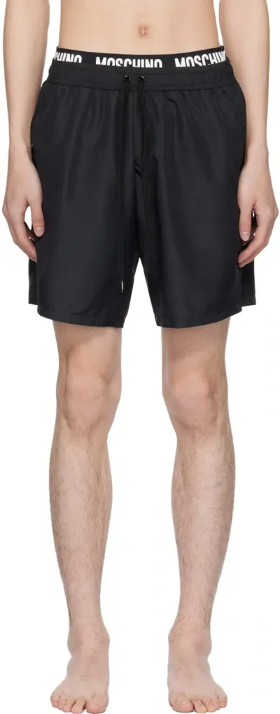 Moschino Black Bonded Swim Shorts