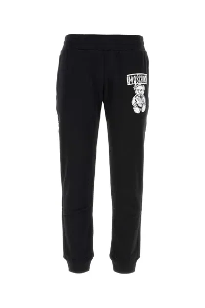 Moschino Black Cotton Joggers In Fantasianero