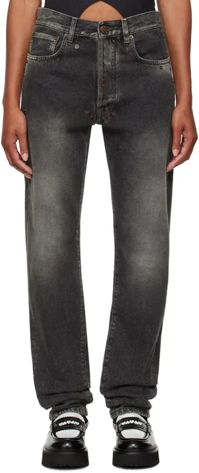 Moschino Black Faded Jeans In 0499 Grey