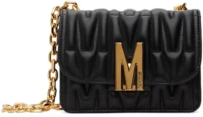 Moschino Black Padded Leather Bag In 1555 Multi Black