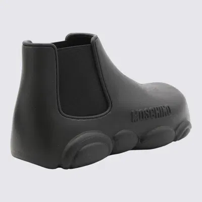 Moschino Black Rubber Gummy Boots