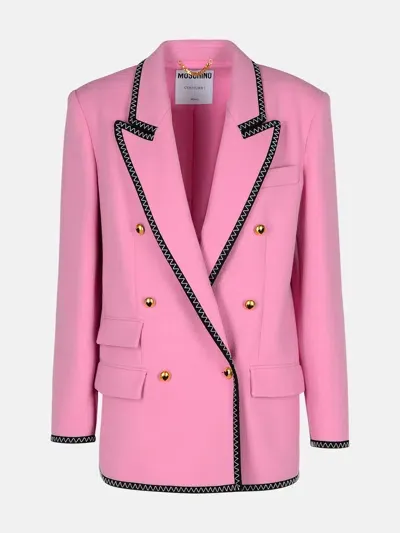 Moschino Blazer In Pink Viscose Blend