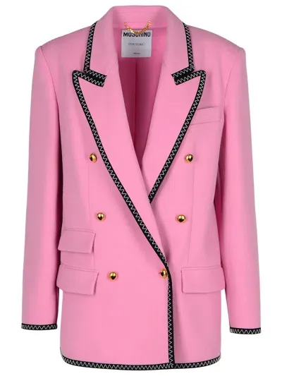 Moschino Blazer In Pink Viscose Blend