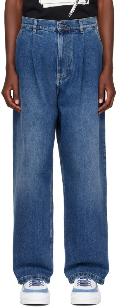 Moschino Blue Pleated Jeans