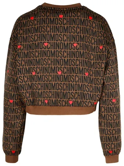 Moschino Brown Cotton Blend Sweatshirt