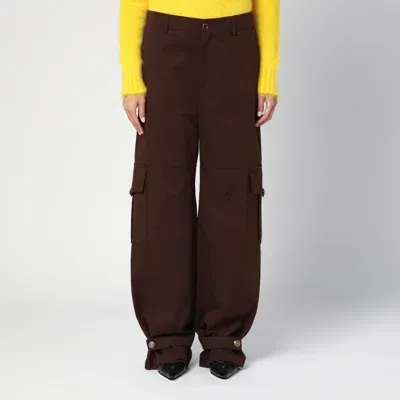 Moschino Brown Wide Cargo Trousers