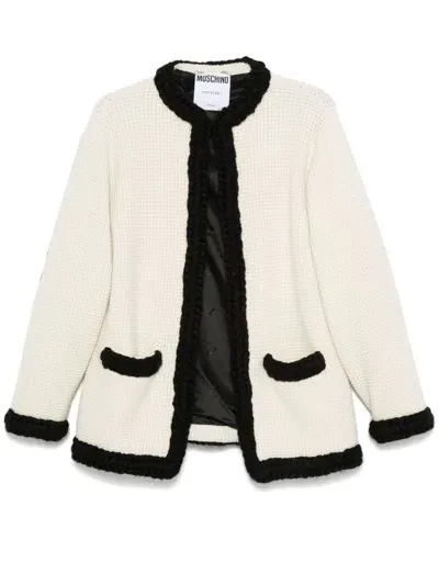 Moschino Contrast-trim Jacket In White