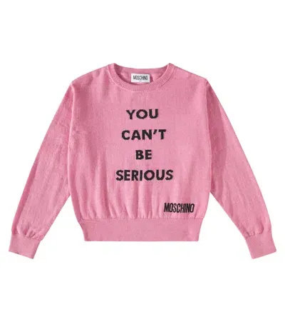 Moschino Kids' Cotton And Wool Sweater In Pink