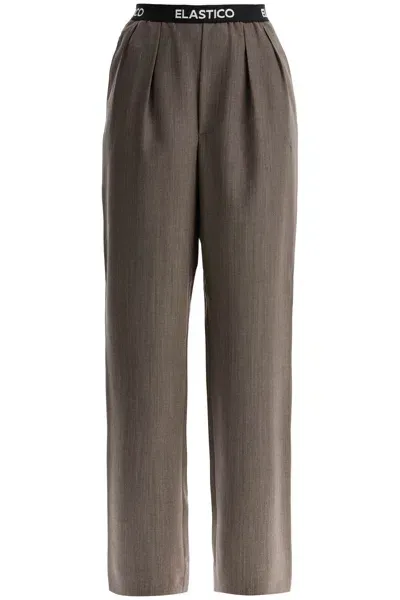 Moschino Couture Elastic Waistband Pants In Gray