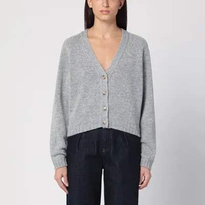 Moschino Couture Light Grey Wool Cardigan For Women In Gray