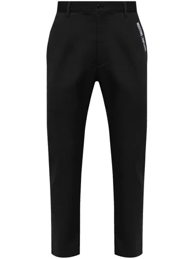 Moschino Couture Moschino Logo-embroidered Trousers In Black