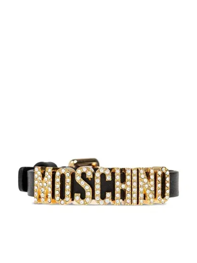 Moschino Couture Moschino Logo-lettering Bracelet In Black