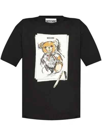 Moschino Couture Moschino T-shirt With Printed Logo In Black