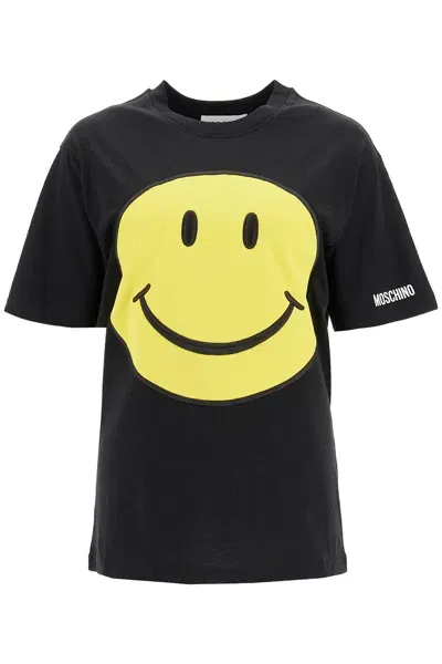 Moschino Couture Smiley Face T In Black