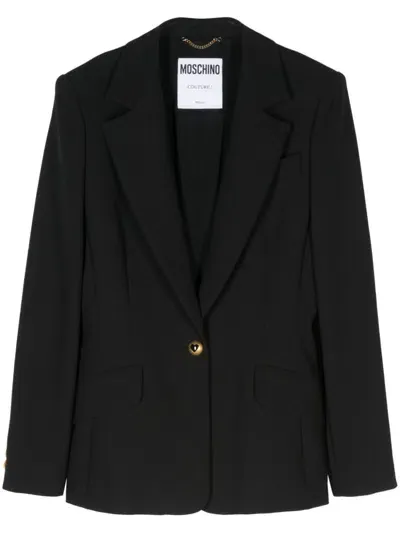 Moschino Crepe Blazer In Black