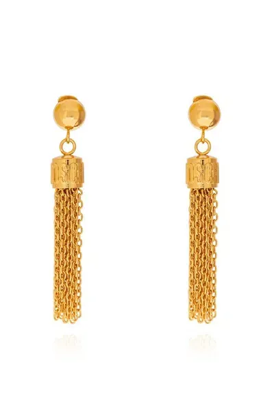 Moschino Dangling Chain Clip In Gold