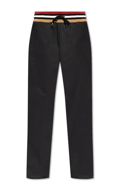 Moschino Drawstring Straight Leg Pants In Black