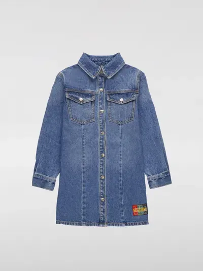 Moschino Denim Shirt Dress In Blau