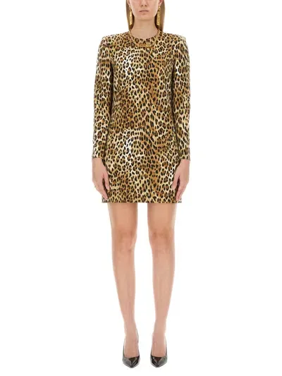 Moschino Dress With Animal Pattern In Animalier