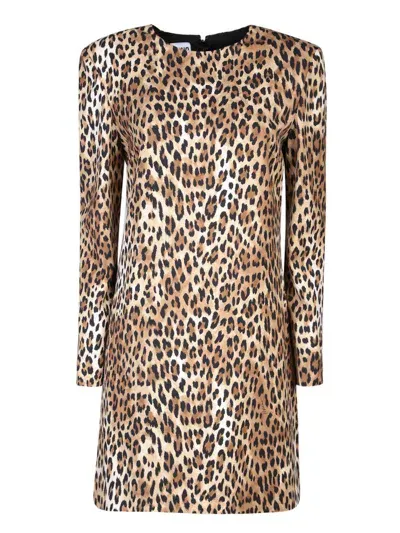 Moschino Dress With Animal Pattern In Multicolor