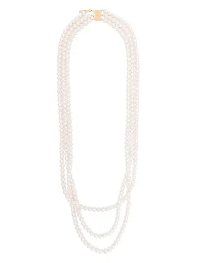 Moschino Faux-pearl Necklace In Gold