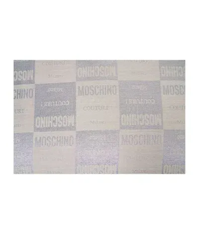 Moschino Glitter Detailed Scarf In Silver