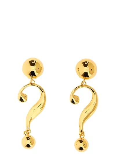 Moschino Question Mark Earrings In Golden