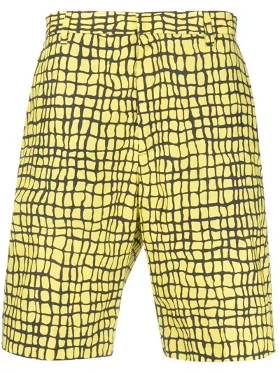 Moschino Graphic Print Knee-length Shorts In Yellow