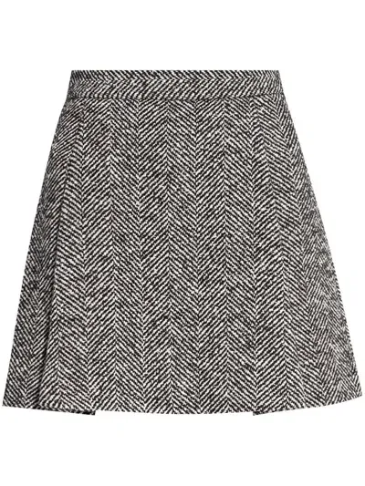 Moschino Herringbone Skirt In Black