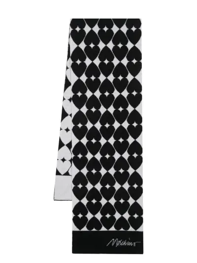 Moschino Jacquard Scarf In Black