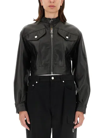 Moschino Jeans Biker Jacket In Black