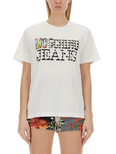 Moschino Jeans Logo In White