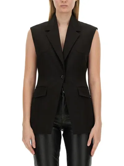 Moschino Jeans Single-breasted Vest In Black