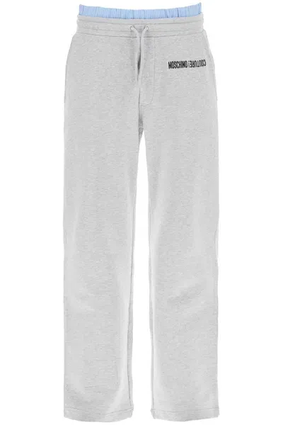 Moschino Jogger Pants With Boxer Insert In Gray