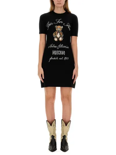 Moschino Knit Dress In Black