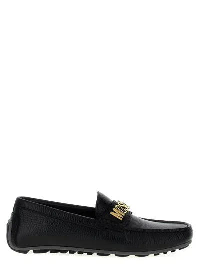 Moschino Black Lettering Loafers