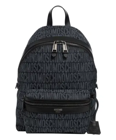 Moschino Logo Backpack In Black