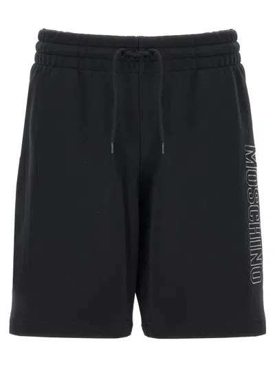 Moschino Logo Bermuda Shorts In Black