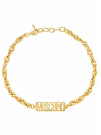 Moschino Logo Bracelet In Gold