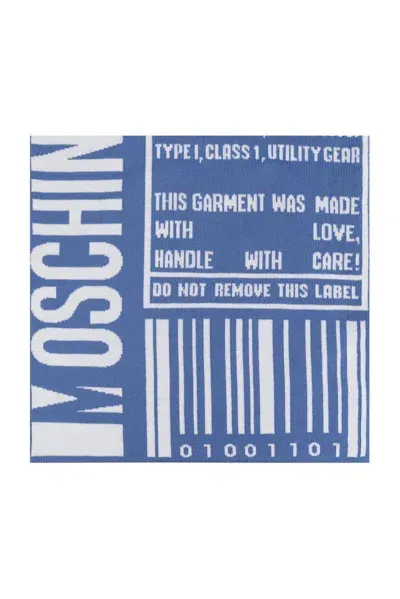 Moschino Logo Detailed Scarf In Blue