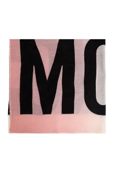 Moschino Logo Detailed Scarf In Pink