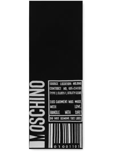 Moschino Logo-intarsia Scarf In Black