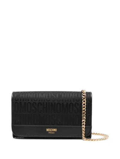 Moschino Logo-jacquard Wallet In Black